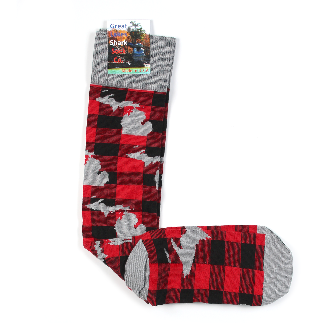 Michigan Plaid Crew Socks