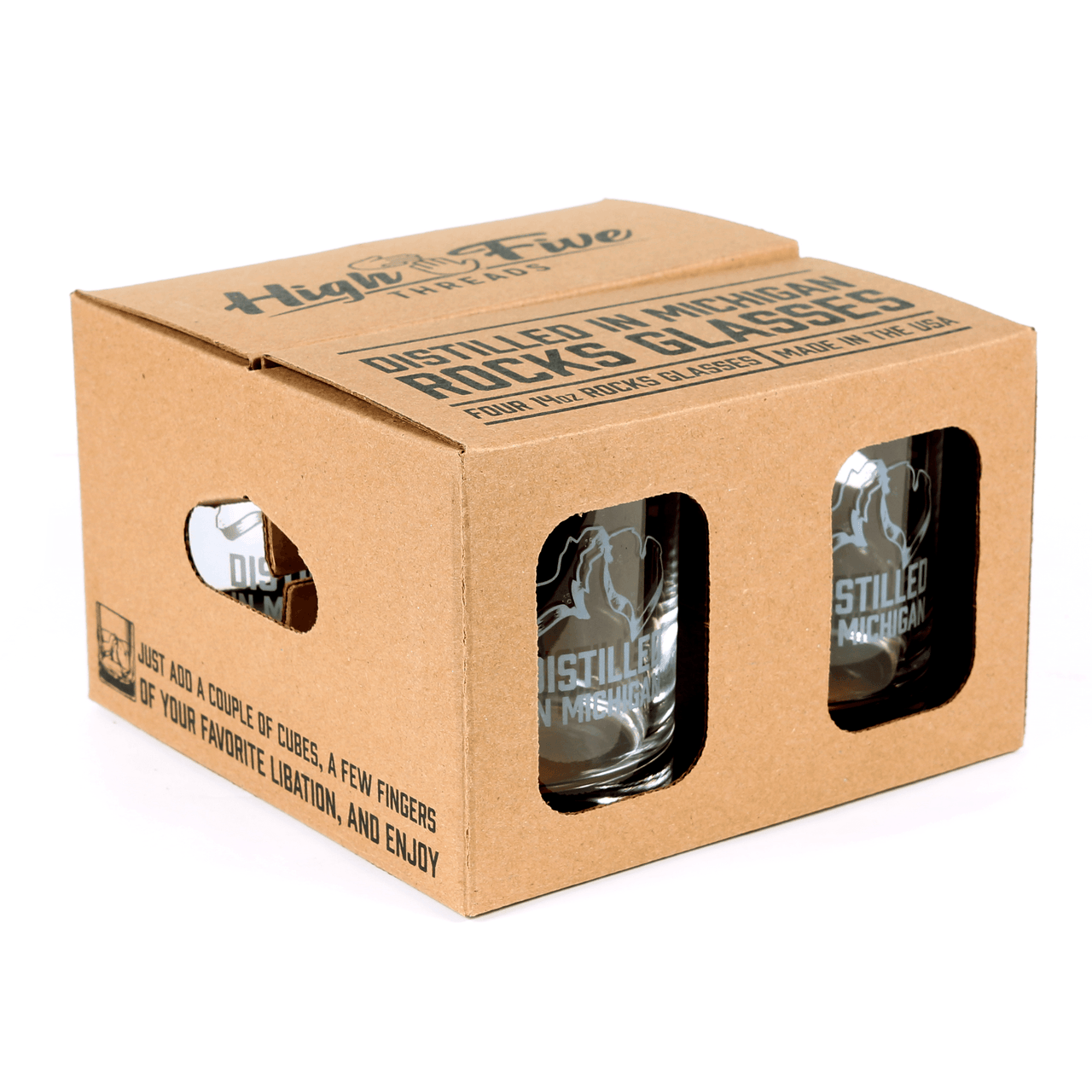Distilled in Michigan Rocks Glass 4-Pack