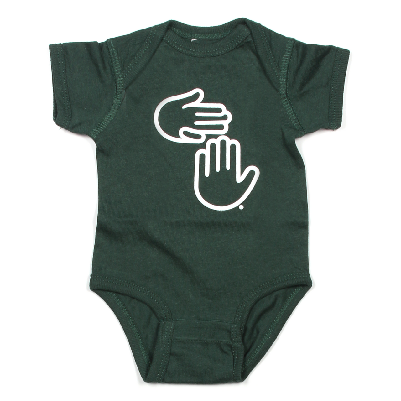 Michigan Hands Onesie (Green & White)