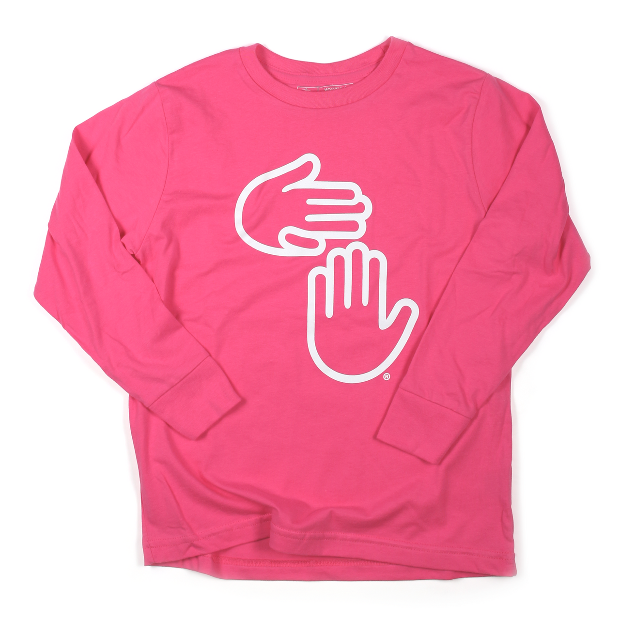Michigan Hands Long Sleeve Youth Tee (Pink)
